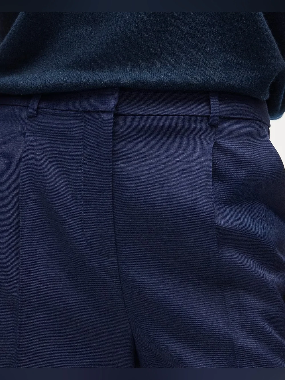 J.Crew Essential wide-leg pant in Gramercy linen blend in dark ink